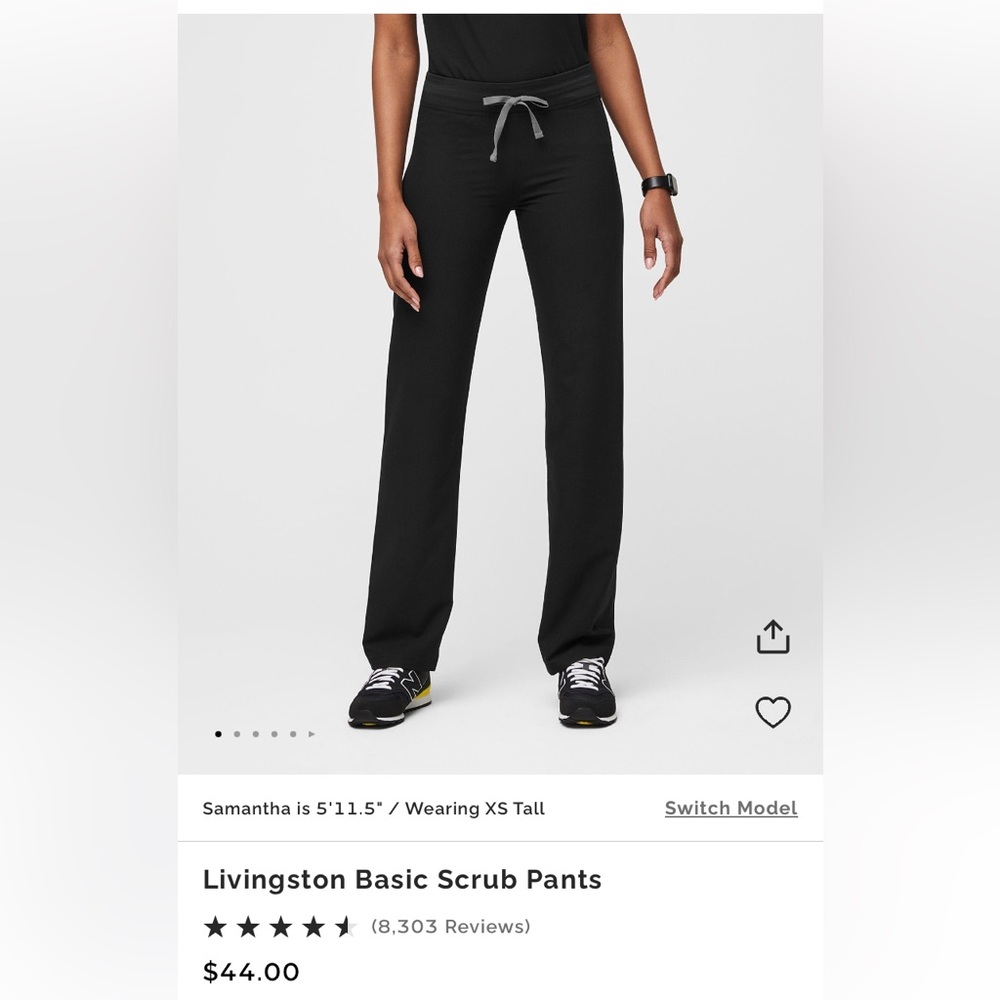 Figs Black Livingston pants size XL